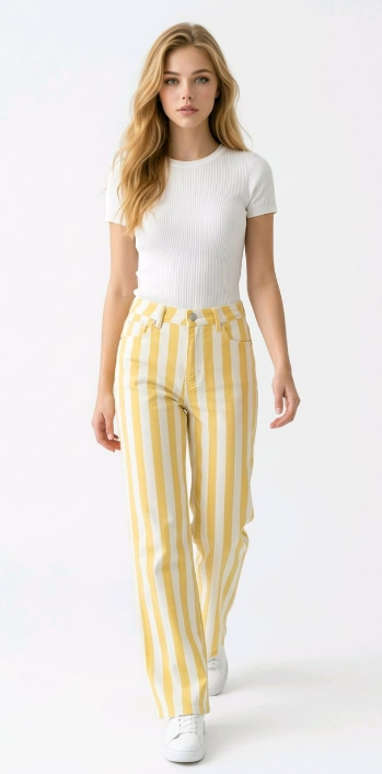 Calça riscas